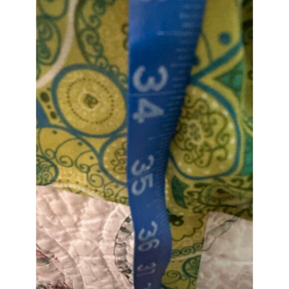 VINTAGE 90'S MYSTIQUE INTIMATES LIME GREEN MENSWEAR 60's PRINT WRAP ROBE W/ BELT - Picture 5 of 5